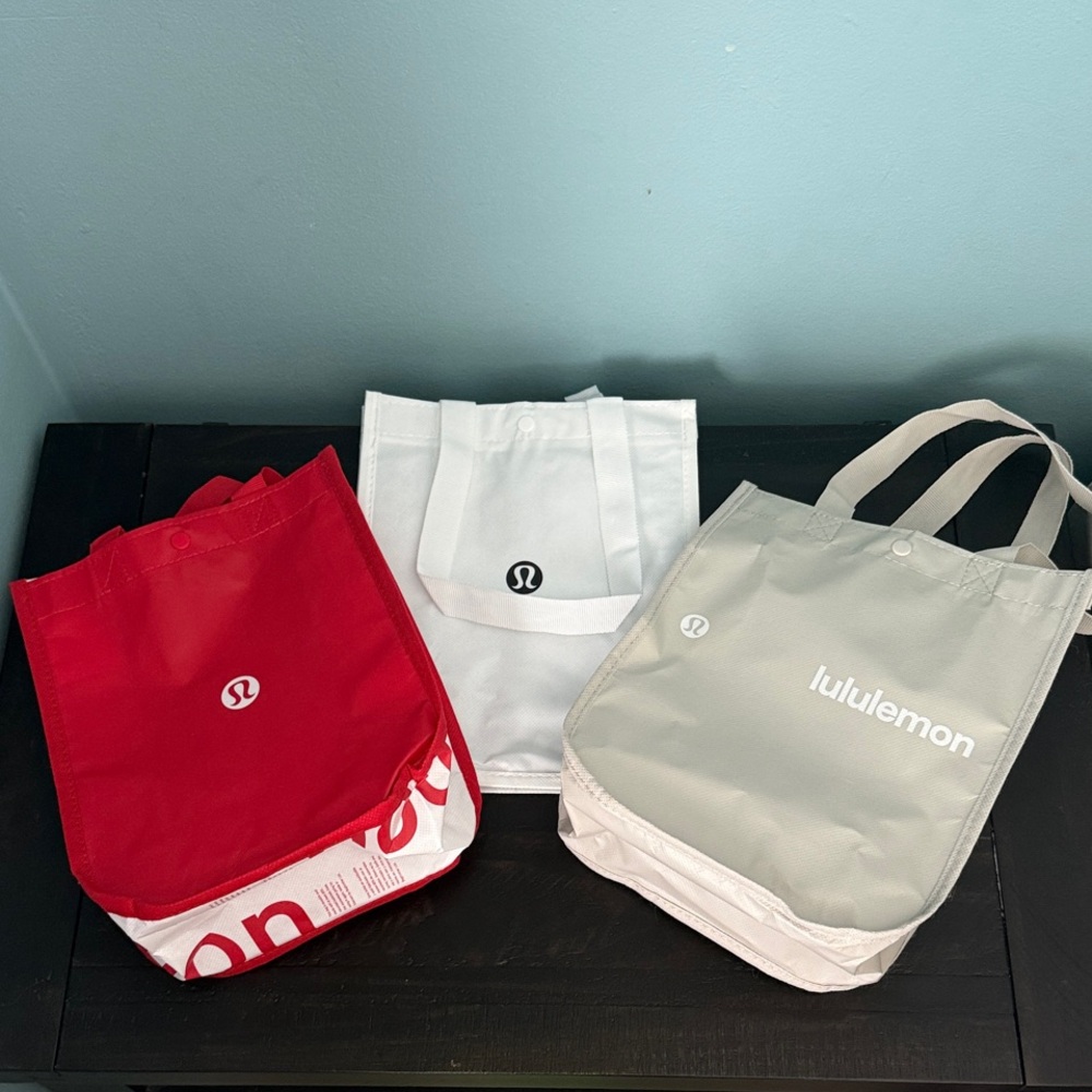 lululemon athletica Red, White, Light Gray Trio Tote Set